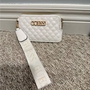 GUESS Ivory Quilted Wristlet
